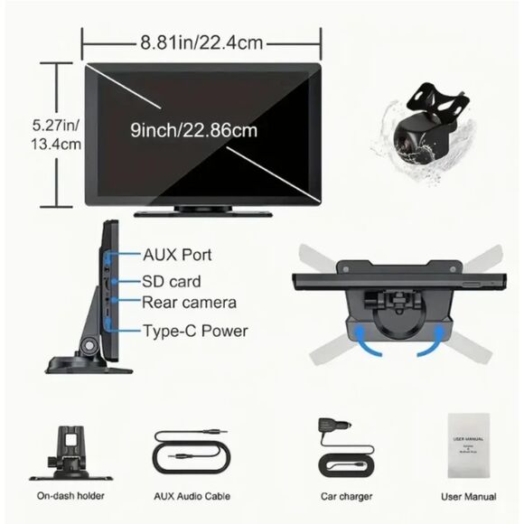 NEW - 7" Touchscreen Car GPS Apple & Android Play w/ Backup Camera - Picture 3 of 5